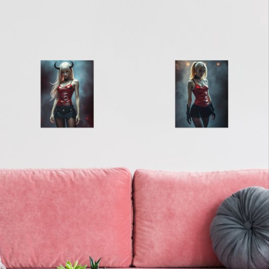 Dämonisches Duett Bilderwand Sets (Wohnzimmer)