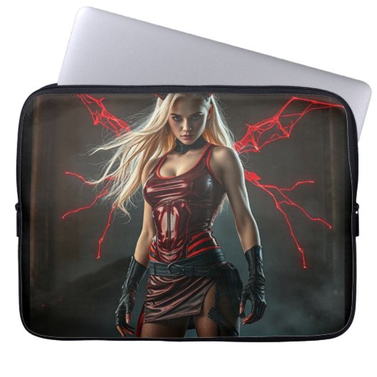 Dämonisches Lady Laptopschutzhülle (Vorderseite)