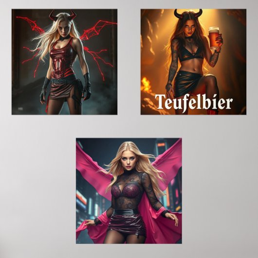 Dämonisches Triptychon Bilderwand Sets (Vorderseite)