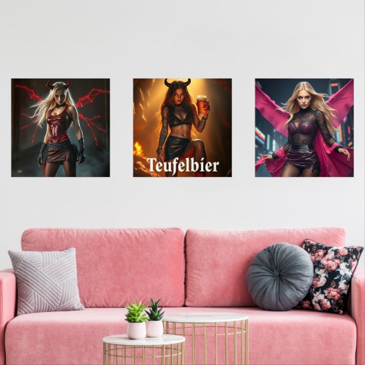 Dämonisches Triptychon Bilderwand Sets (Wohnzimmer)