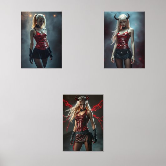 Dämonisches Triptychon Bilderwand Sets (Vorderseite)