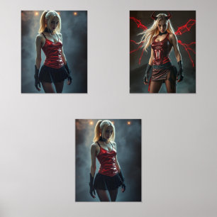 Dämonisches Triptychon Bilderwand Sets