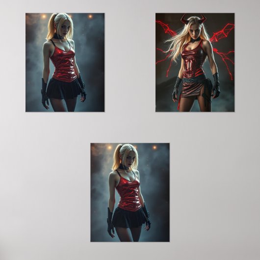 Dämonisches Triptychon Bilderwand Sets (Vorderseite)