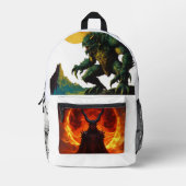 "Dämonista Delight: Teufelsoffen Inspiriert Mode-T Bedruckter Rucksack (Vorderseite)