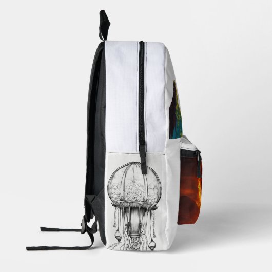 "Dämonista Delight: Teufelsoffen Inspiriert Mode-T Bedruckter Rucksack (Links)