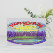 Damon's Blue Mountain Birthday Cake 2017 Karte (Stehend Vorderseite)