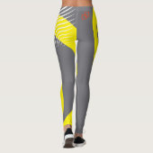 Damonti Sport New Wave Graugelbe Leggings (Rückseite)