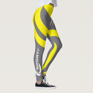Damonti Sport New Wave Graugelbe Leggings