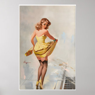 Dampened Doll Vintage Style Elvgren Sexy Girl Poster