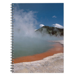 Dampf aufsteigend von Champagne Pool in WAI-O-TAPU Notizblock