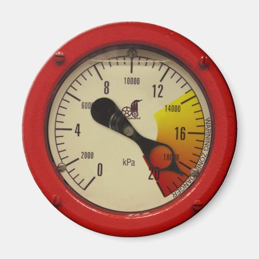 Dampf Druck Gage - Warnung! Magnet (Vorne)