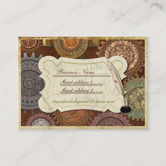 Dampf Elegance ANTIQUE COSTUME WIEDER INACT Visitenkarte (Vorderseite)