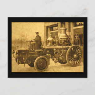 Dampf-Feuerwehr-Pumpenwagen Truck Vintage Postkarte