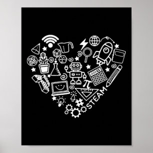 Dampf-Herzform-Stem-Lehrer Wissenschaftsliebhaber  Poster