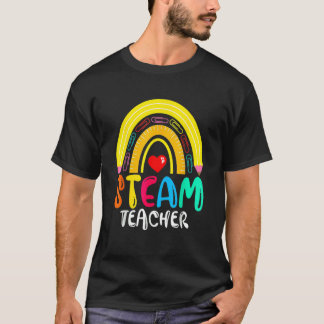 Dampf-Lehrer-Regenbogen-Rückkehr-zur-Schule-Bleist T-Shirt