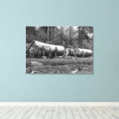 Dampf-Logging in den Kaskaden des Washingtoner Sta Leinwanddruck (Insitu (Holzboden))