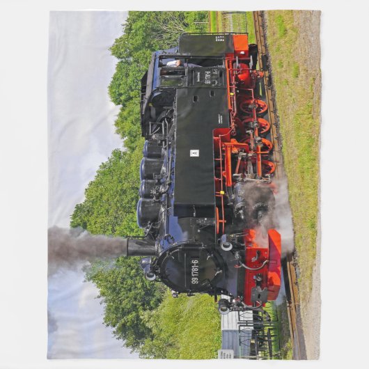 DAMPF-LOKOMOTIVE FLEECEDECKE (Vorderseite)