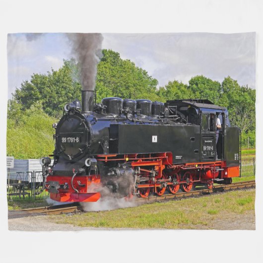 DAMPF-LOKOMOTIVE FLEECEDECKE (Vorderseite (Horizontal))