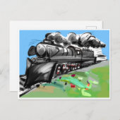 Dampf Lokomotive Postkarte (Vorne/Hinten)
