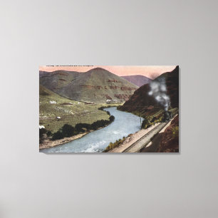 Dampf-Lokomotiven auf Bahn Leinwanddruck