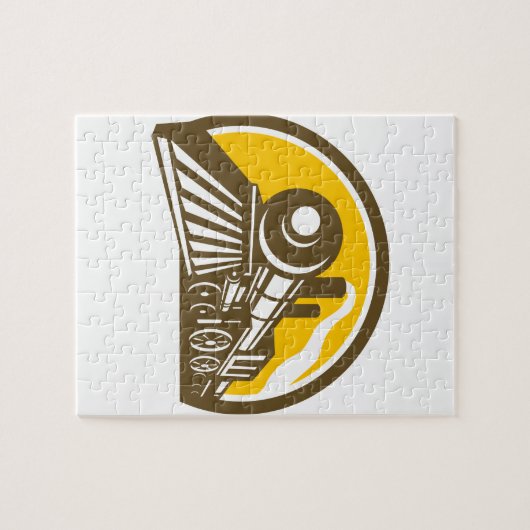 Dampf-Lokomotivzug-Ikone Puzzle (Horizontal)