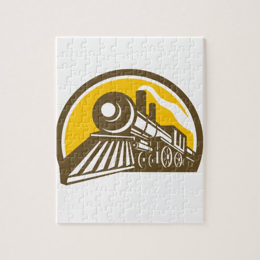 Dampf-Lokomotivzug-Ikone Puzzle (Vertikal)