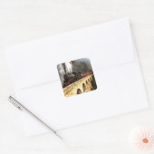 Dampf-Motor auf Trestle-Aufklebern Quadratischer Aufkleber (Umschlag)