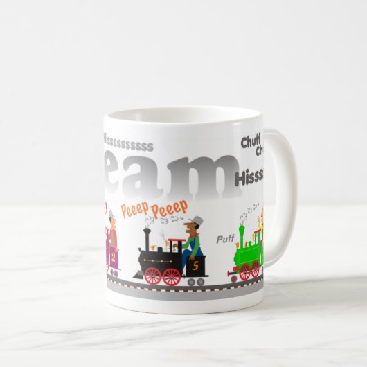 Dampf-Motor-Tasse Kaffeetasse (VorderseiteRechts)