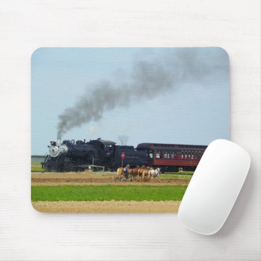 Dampf-Motor und amischer Bauer Mousepad (Mit Mouse)
