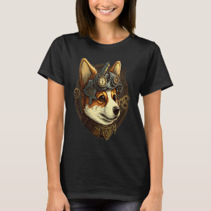 Dampf-Punk-Corgi-Kopf für Frauen & Männer 1 T-Shirt