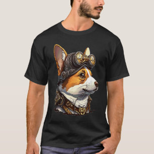 Dampf-Punk-Corgi-Kopf für Frauen und Männer 2 T-Shirt