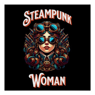 Dampf-Punk-Frau Poster