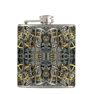 Dampf-Punk-Metallgetriebe Flachmann