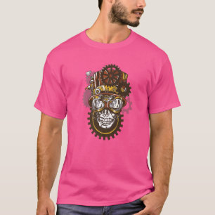 Dampf-Punk-Totenkopf-Zahnrad-Hut Tiere Steampunk T-Shirt