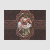 Dampf-Punkgang-modernes Retro abstraktes Muster Seidenpapier (Vorderseite)