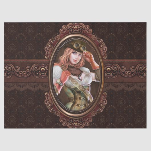 Dampf-Punkgang-modernes Retro abstraktes Muster Seidenpapier (Vorderseite)