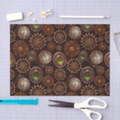 Dampf-Punkgang-modernes Retro abstraktes Muster Seidenpapier (Handwerk)