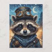 Dampf-Raccoon Postkarte (Vorderseite)