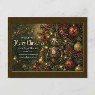 Dampf-Roboter-Ornament-Postkarte Postkarte