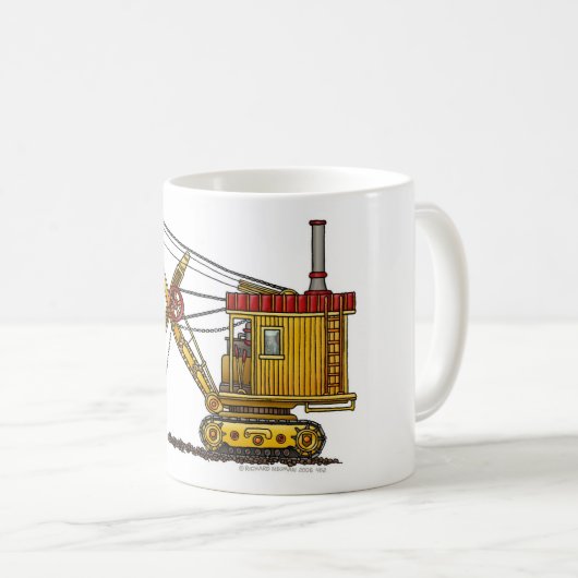 Dampf-Schaufel-Baggerbau-Tassen Kaffeetasse (VorderseiteRechts)