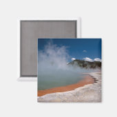 Dampf steigt aus Champagne Pool auf WAI-O-TAPU Magnet (Vorderseite/Rückseite)