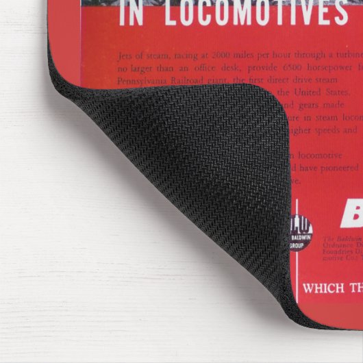 Dampf-Turbine Baldwin LokomotiveS-2 PRR Mousepad (Ecke)