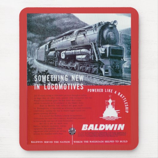 Dampf-Turbine Baldwin LokomotiveS-2 PRR Mousepad (Vorne)