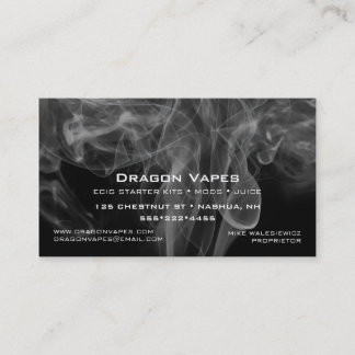 Dampf-Vape-Rauchwolke Schwarz & Weiß Visitenkarte