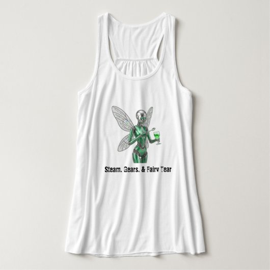 Dampf, Zahnräder und Feentränen Steampunk Tank Top (Design Vorderseite)