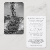 Dampf-Zug der Gebets-Karten-| B&W delux Visitenkarte (Vorne/Hinten)