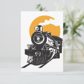 Dampf-Zug-Einladungen Einladung (Stehend Vorderseite)