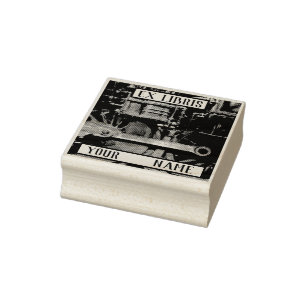 Dampf-Zug ex Libris Buchzeichen Gummistempel