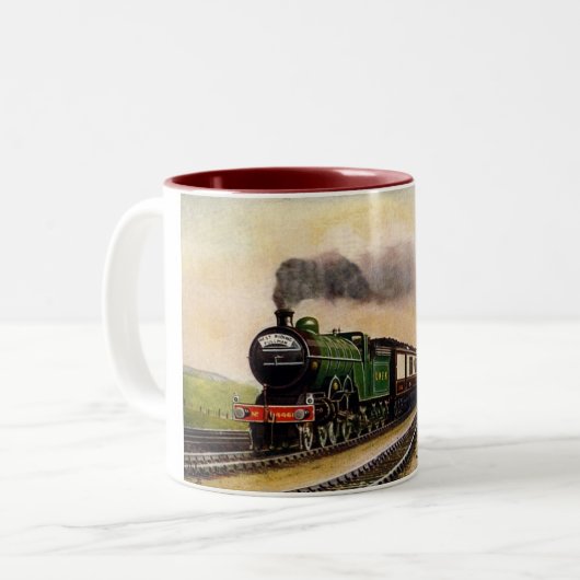 Dampf-Zug-Kaffeetasse Zweifarbige Tasse (Vorderseite Links)