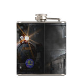 Dampf-Zug-sich fortbewegende Transport-Nacht Flachmann (Rückseite)